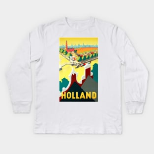 Vintage Travel Poster  Holland The Netherlands Kids Long Sleeve T-Shirt